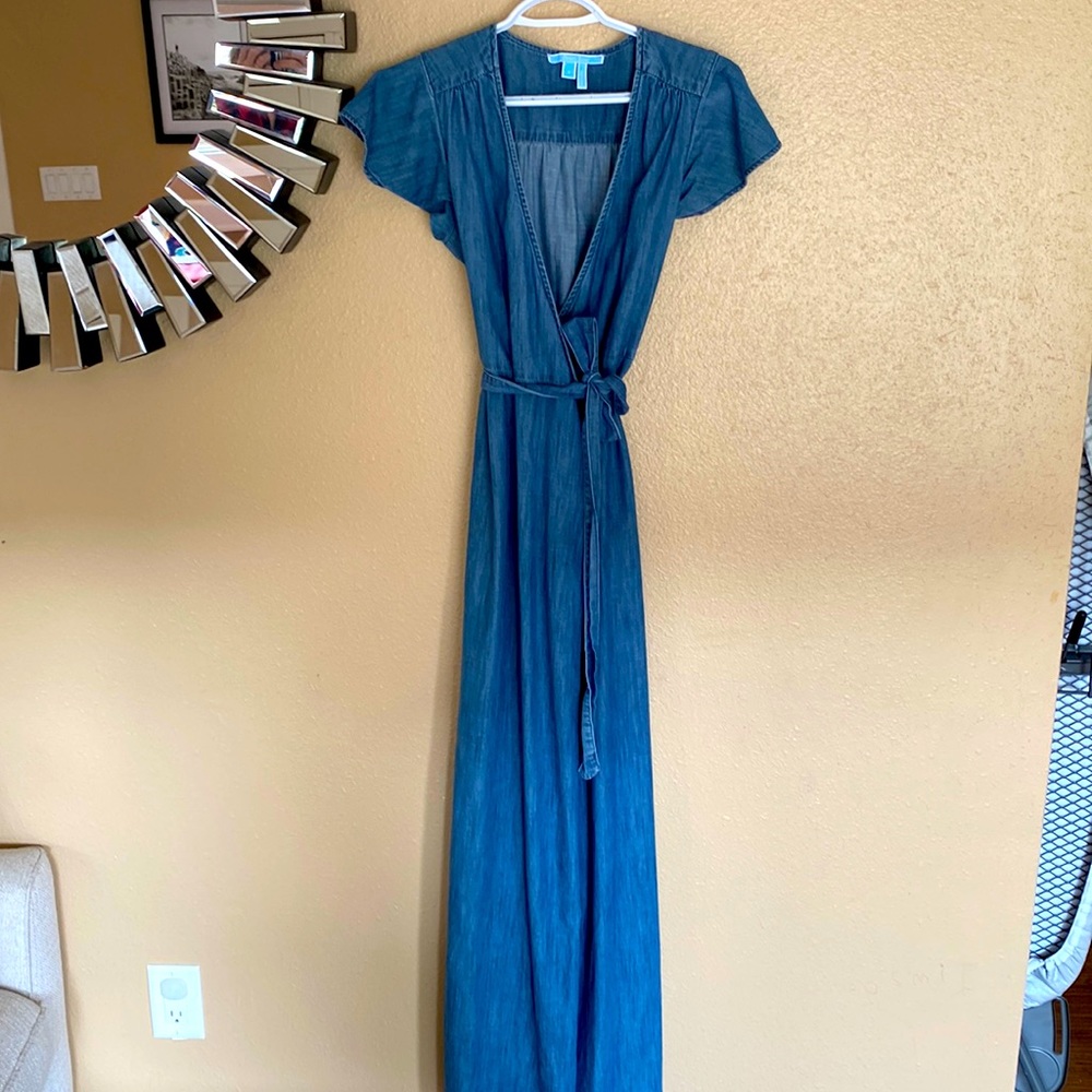 Draper James Chambray maxi wrap dress